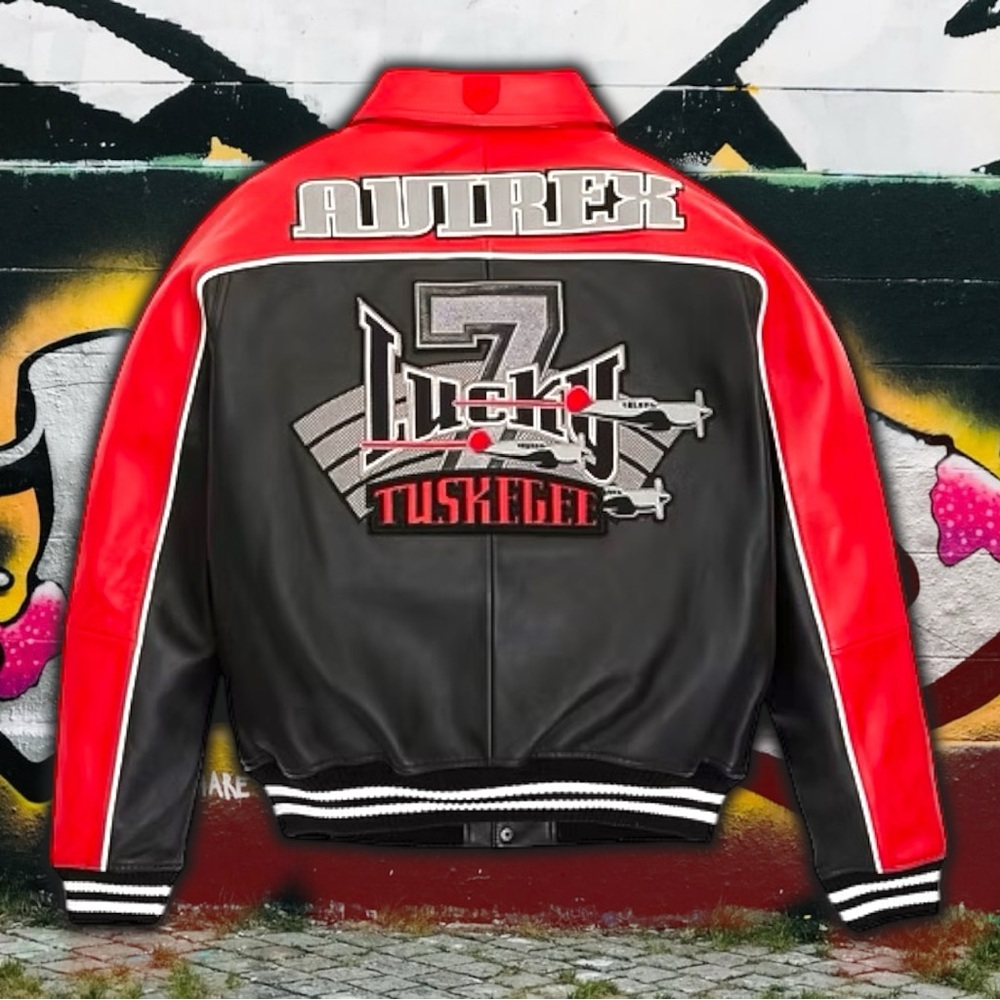 Avirex Tuskegee Airmen’s Lucky 🍀 7 🛩️ Leather Jacket 🧥
